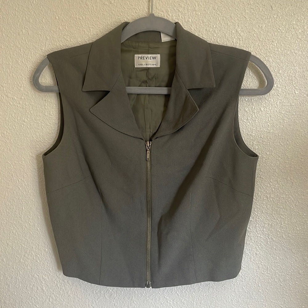 Vintage Olive Green cropped Vest